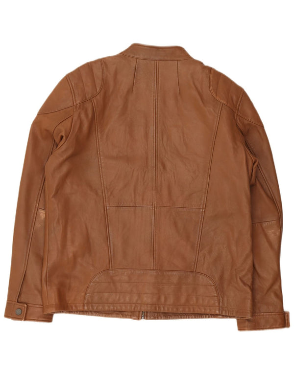 Bruno Banani Chaqueta motera de cuero para hombre UK 44 2XL Marrón
