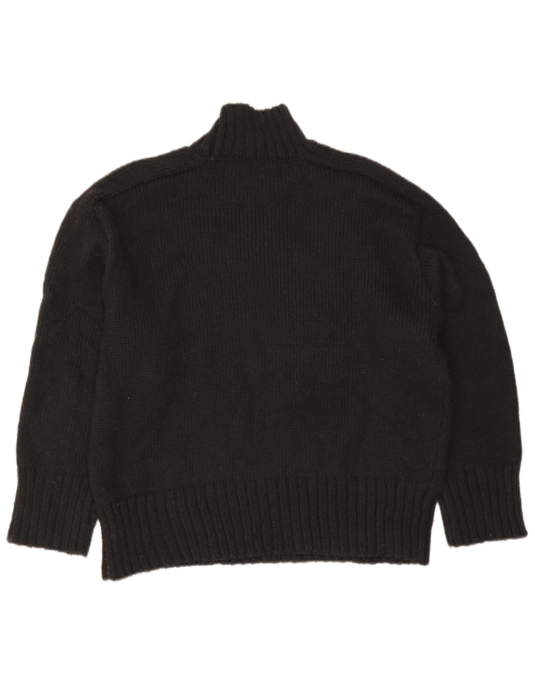 Zara Mujer Suéter De Cuello Alto De Gran Tamaño UK 46 Grande Negro