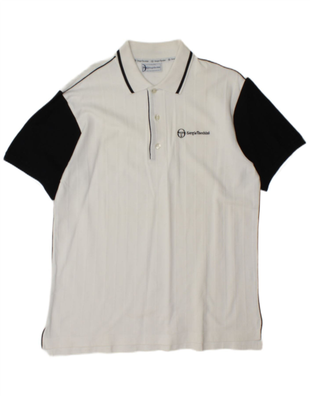 Sergio Tacchini Polo De Hombre De Algodón Color Block Blanco Mediano