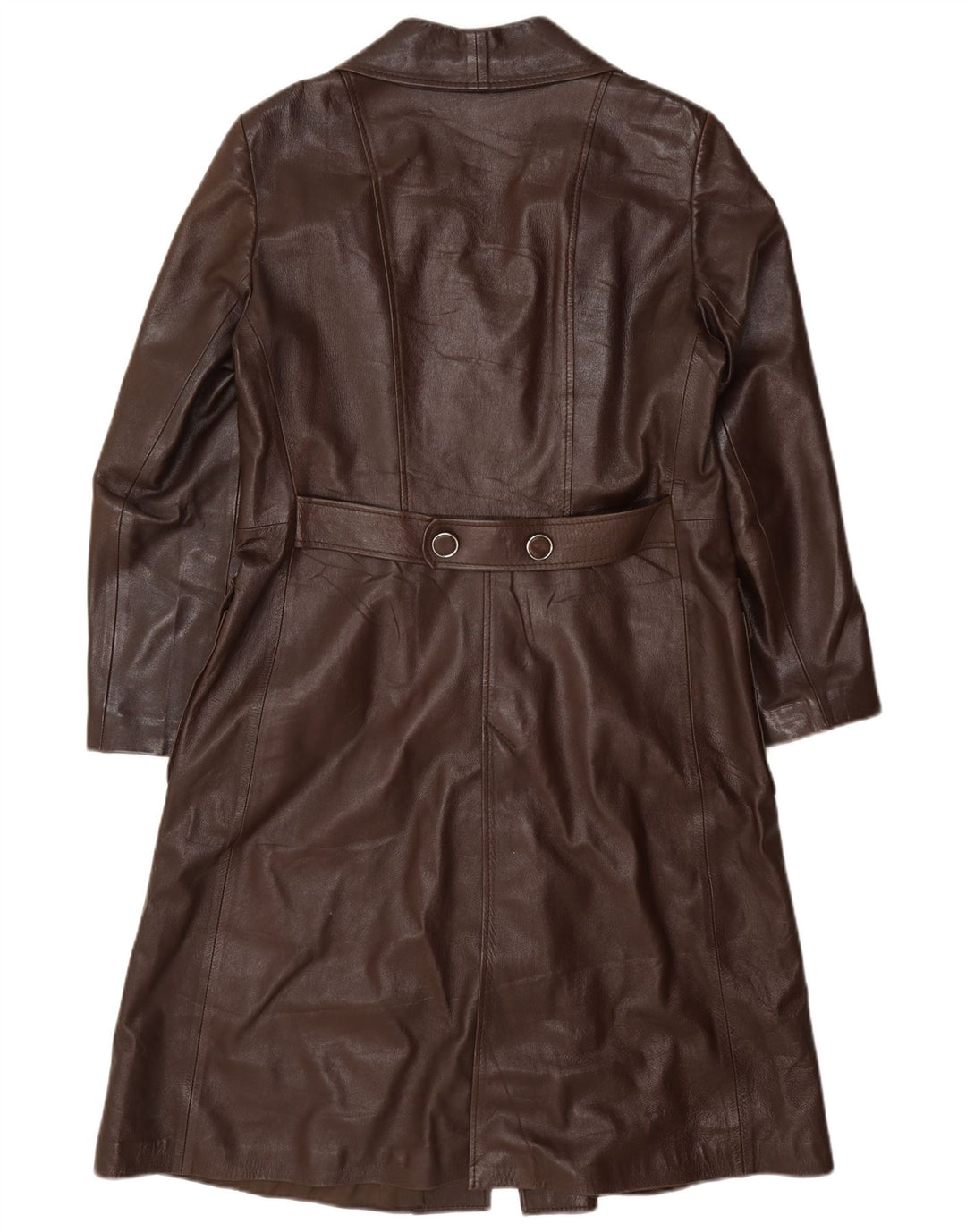 Abrigo de cuero vintage para mujer IT 48 XL Borgoña