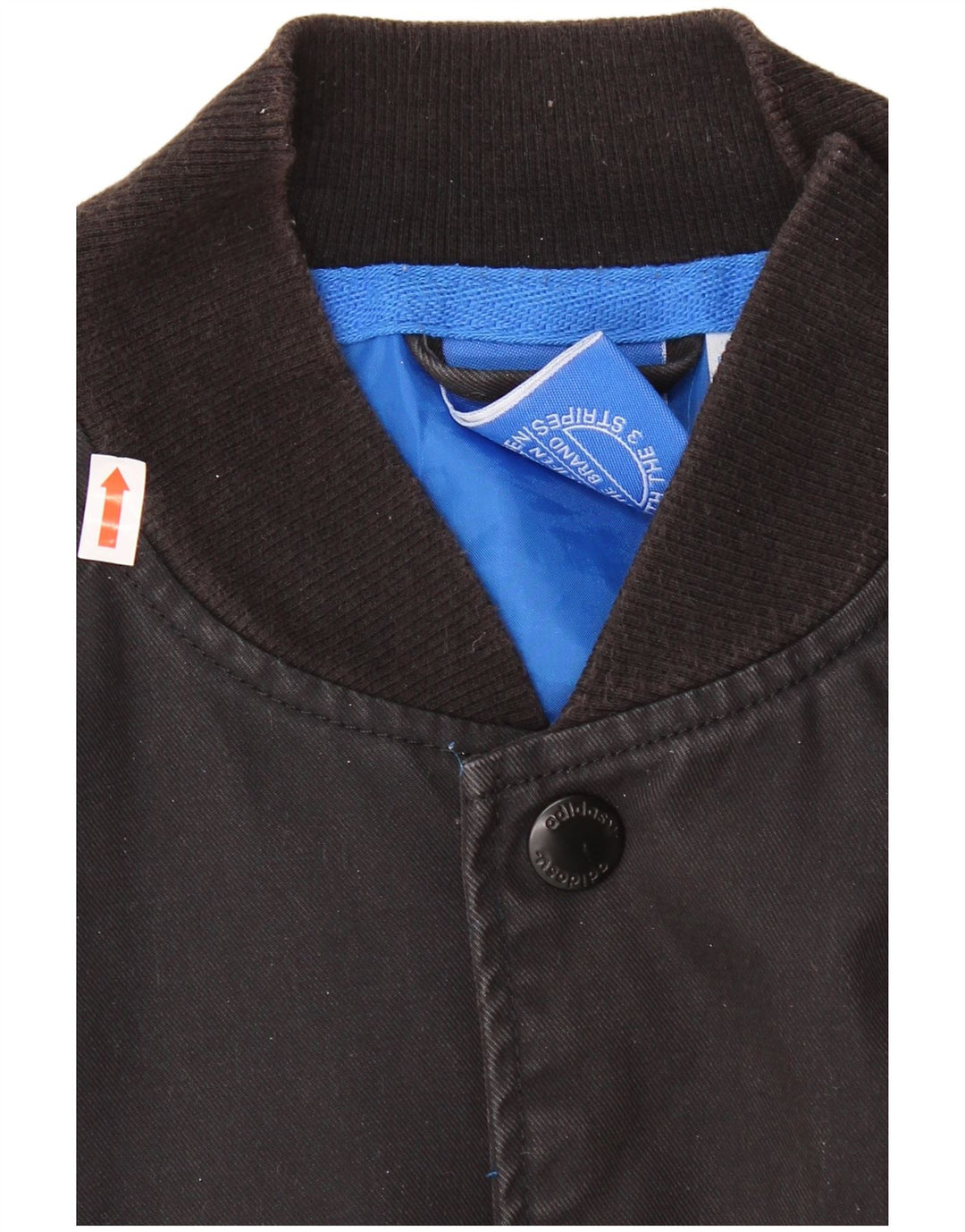 Adidas Chaqueta universitaria gráfica para hombre UK 38 Medium Black Colourblock Cotton