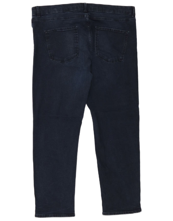 Marks & Spencer Vaqueros Rectos para Mujer UK 20 2XL W40 L27 Azul Marino