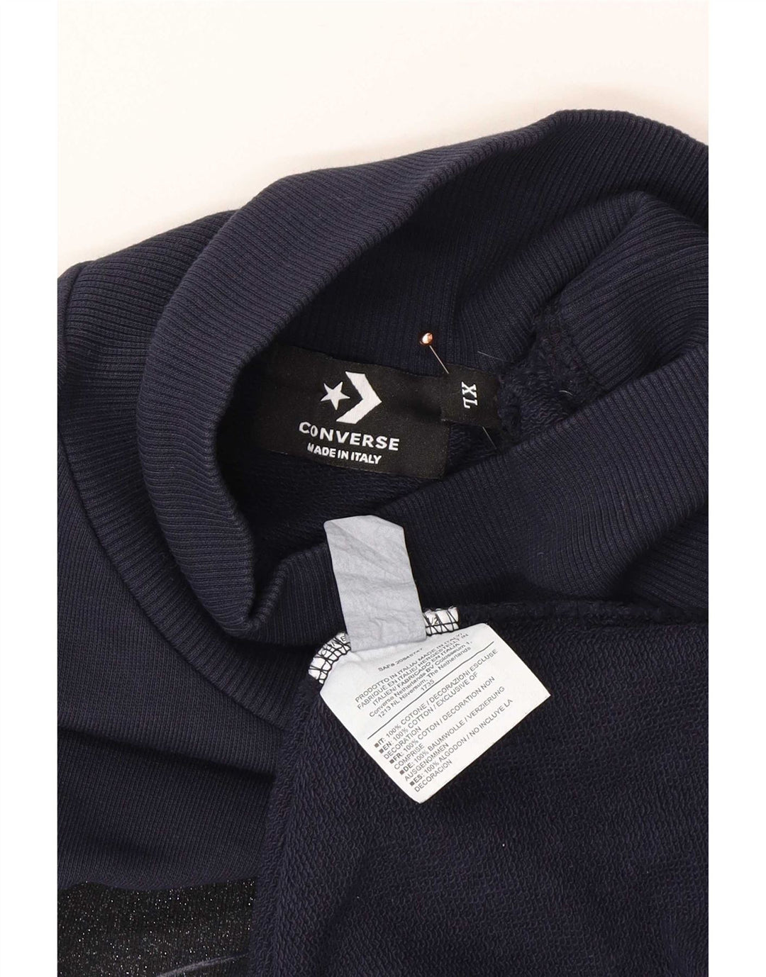 Converse Hombre Gráfico Top Manga Larga XL Azul Marino Algodón