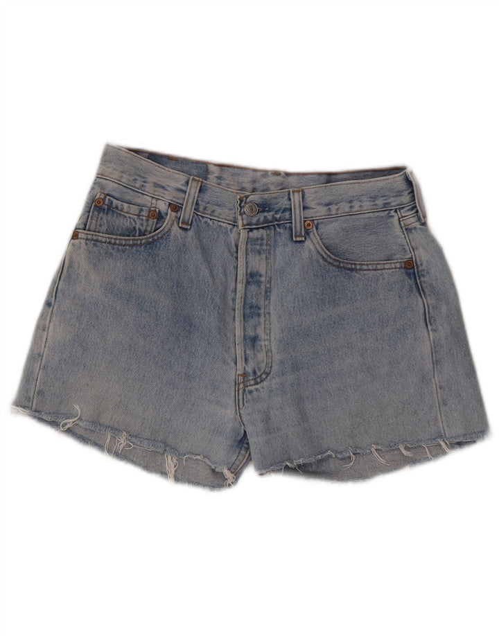 Levi's Mujer 501 Shorts Vaqueros De Cintura Alta W30 Azul Medio