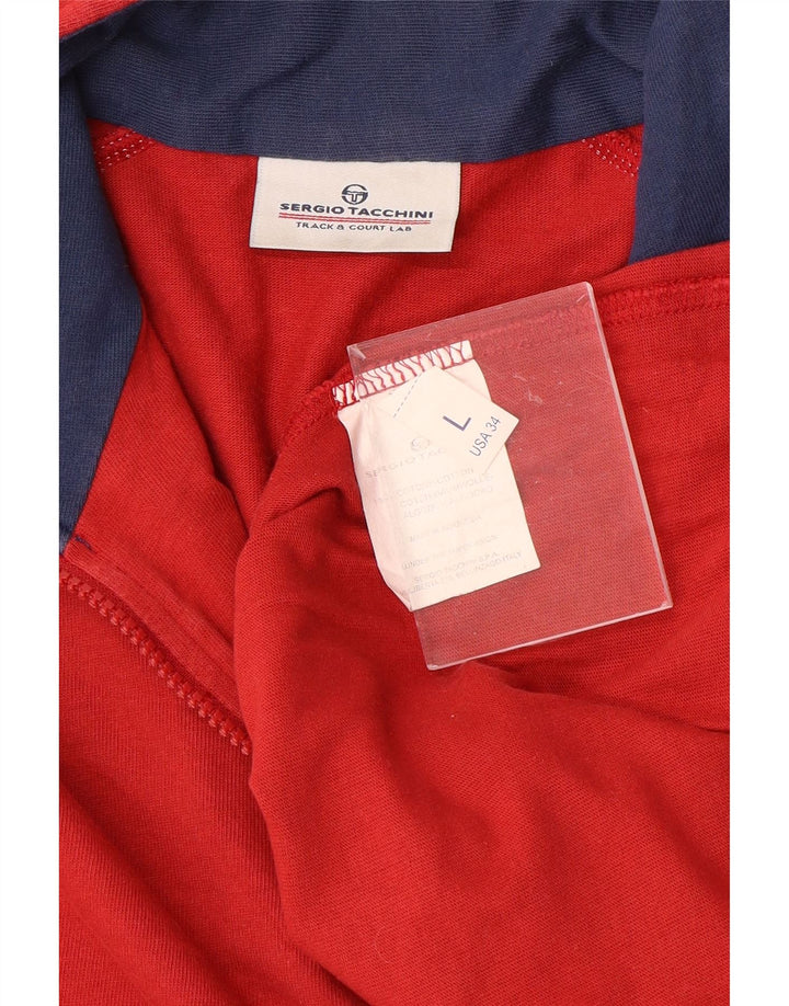 SERGIO TACCHINI Chándal con cuello y cremallera para hombre, talla grande, color rojo