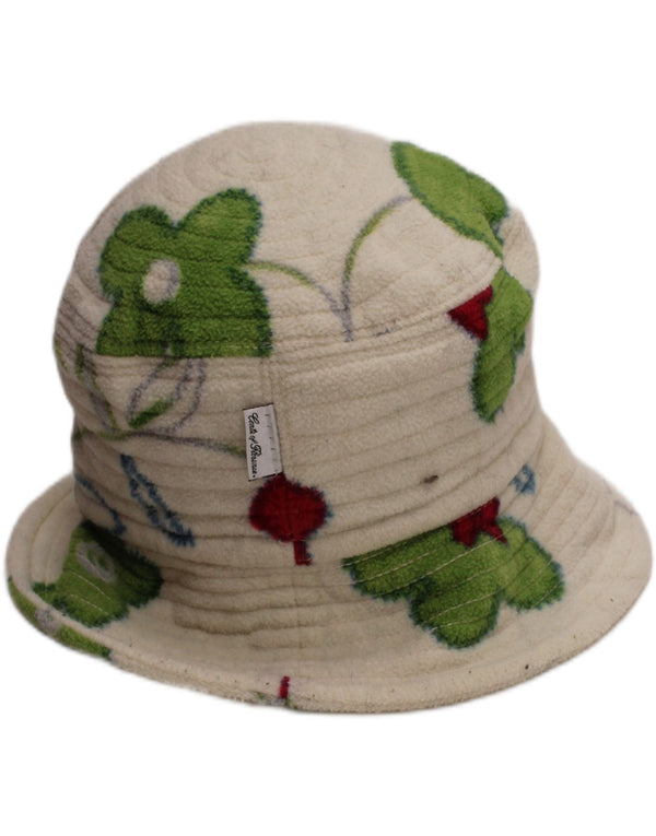 CONTE OF FLORENCE Womens Graphic Bucket Hat Medium Off White Bohemian