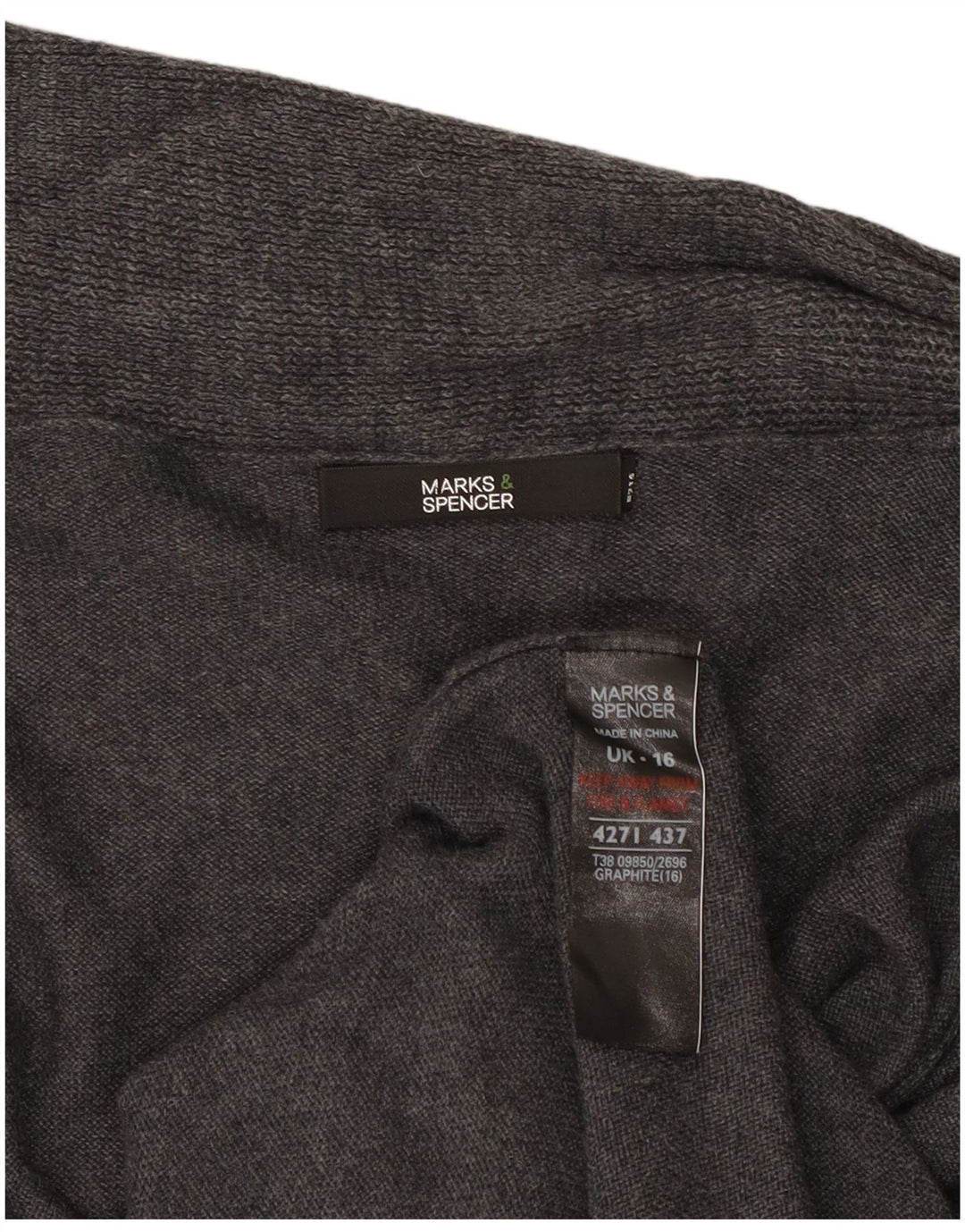 Marks & Spencer Suéter Cárdigan Abierto Largo para Mujer UK 46 Grande Gris