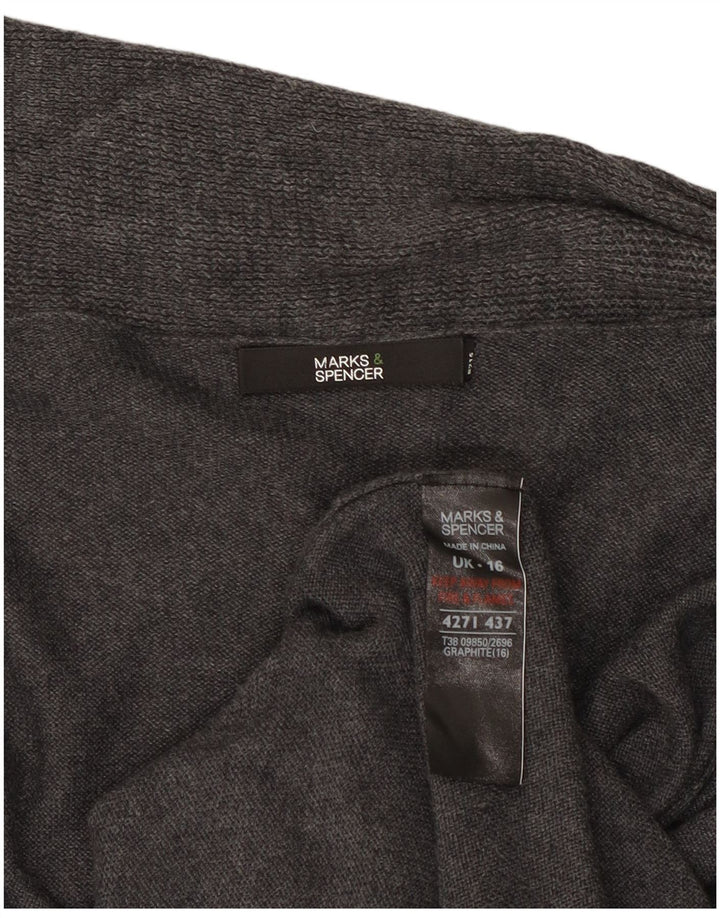 Marks & Spencer Suéter Cárdigan Abierto Largo para Mujer UK 46 Grande Gris