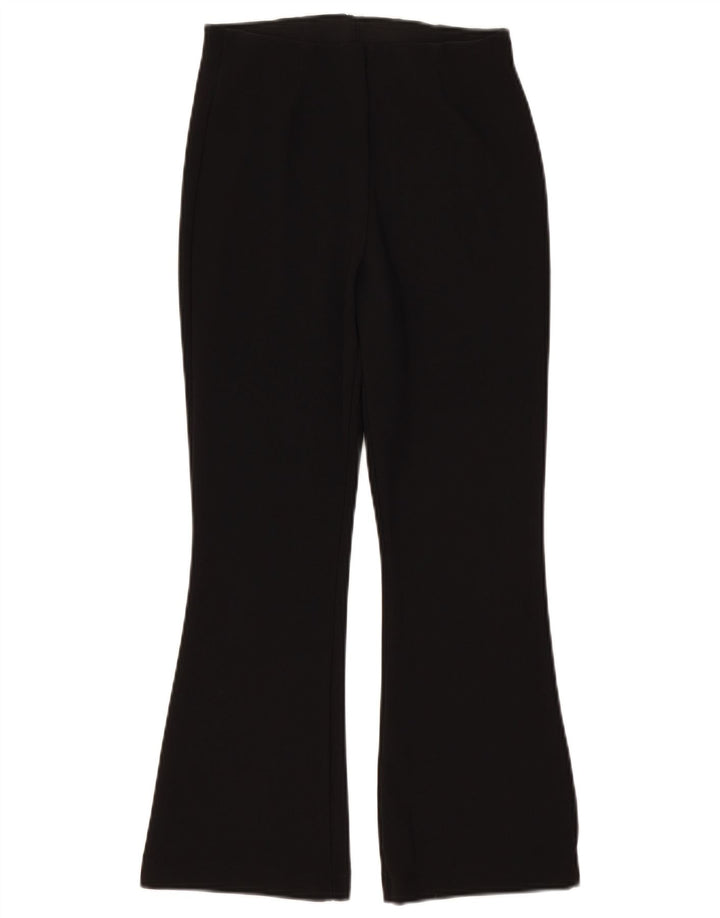 Zara Mujer Pantalón Casual Acampanado Grande W32 L26 Poliéster Negro