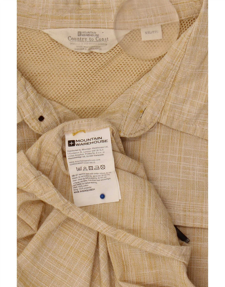 Camisa de manga corta para hombre Mountain Warehouse 2XL Algodón beige