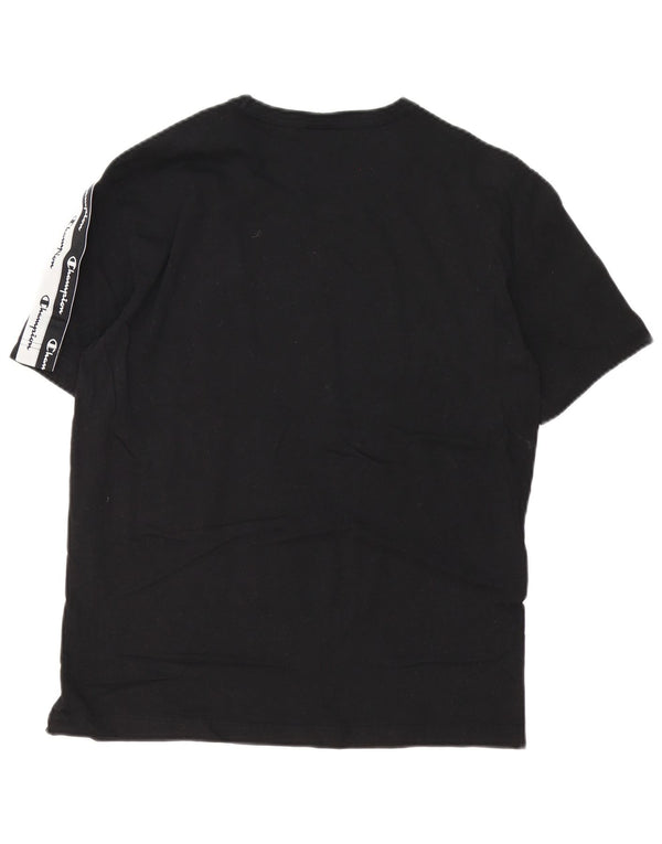 Champion Camiseta gráfica para hombre Top mediano de algodón color block negro