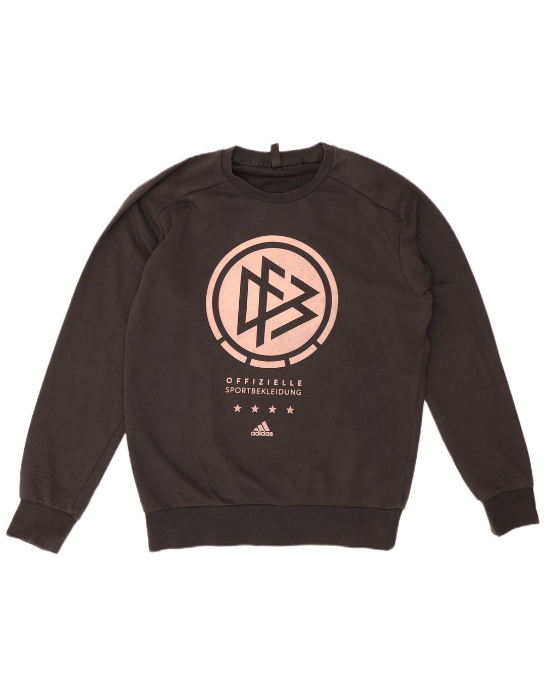 ADIDAS Hombre Sudadera Gráfica Jumper Algodón Gris Medio