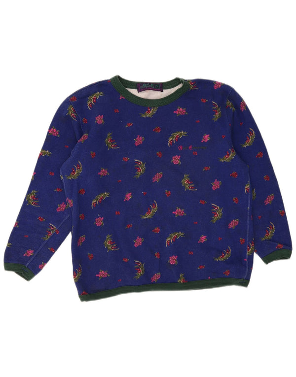 Best Company - Sudadera extragrande para mujer, talla 40, talla pequeña, color azul floral