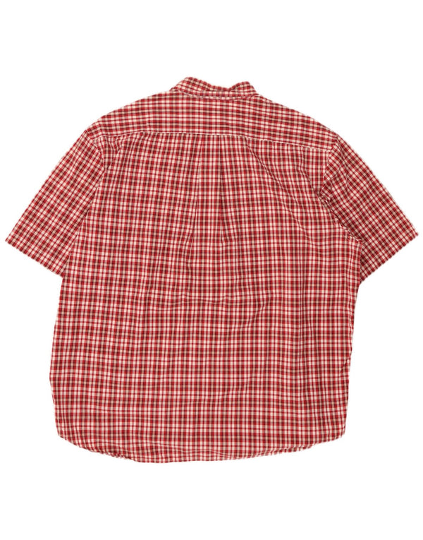 EDDIE BAUER Camisa de manga corta para hombre XL Algodón a cuadros rojos