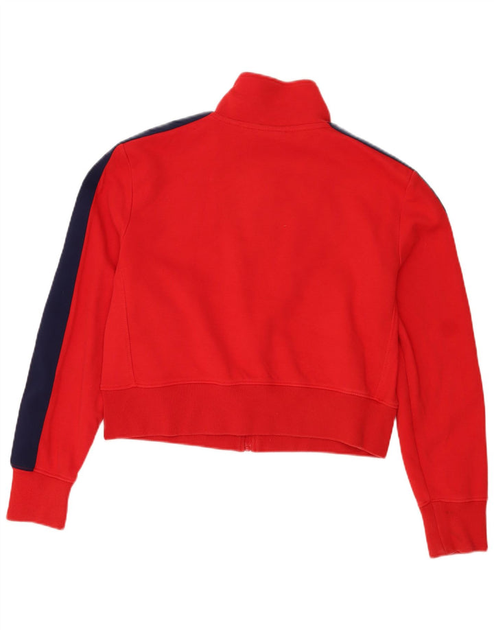 Superdry Mujer Crop Chándal Top Chaqueta Reino Unido 44 Grande Rojo Colorblock