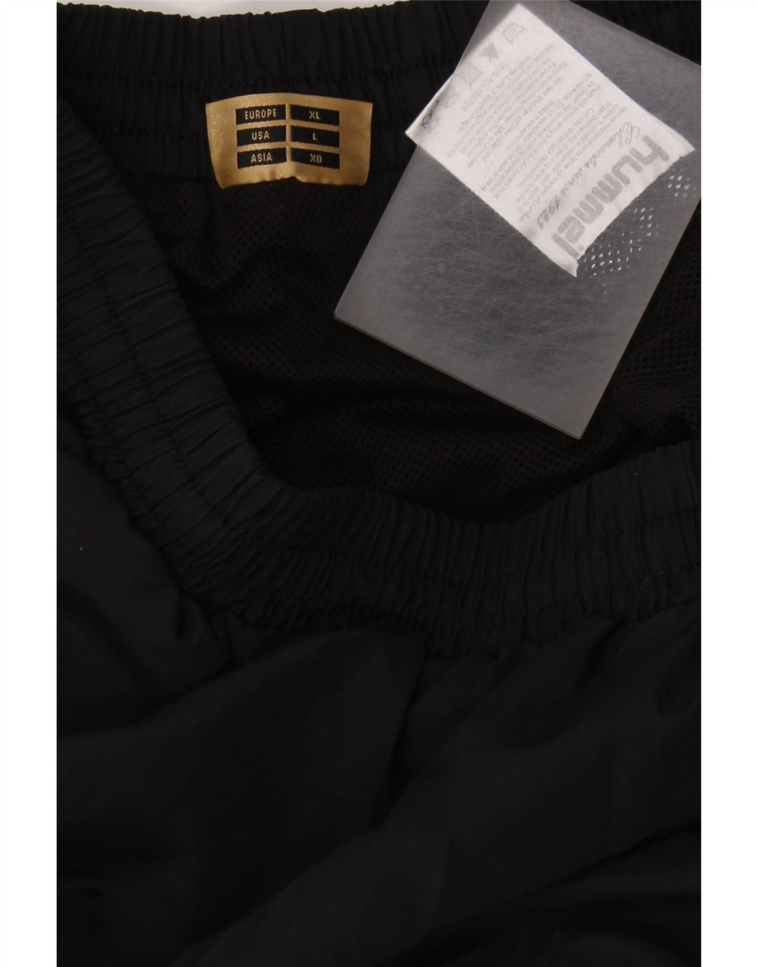 HUMMEL Pantalones de chándal con estampado gráfico para hombre, poliéster negro grande