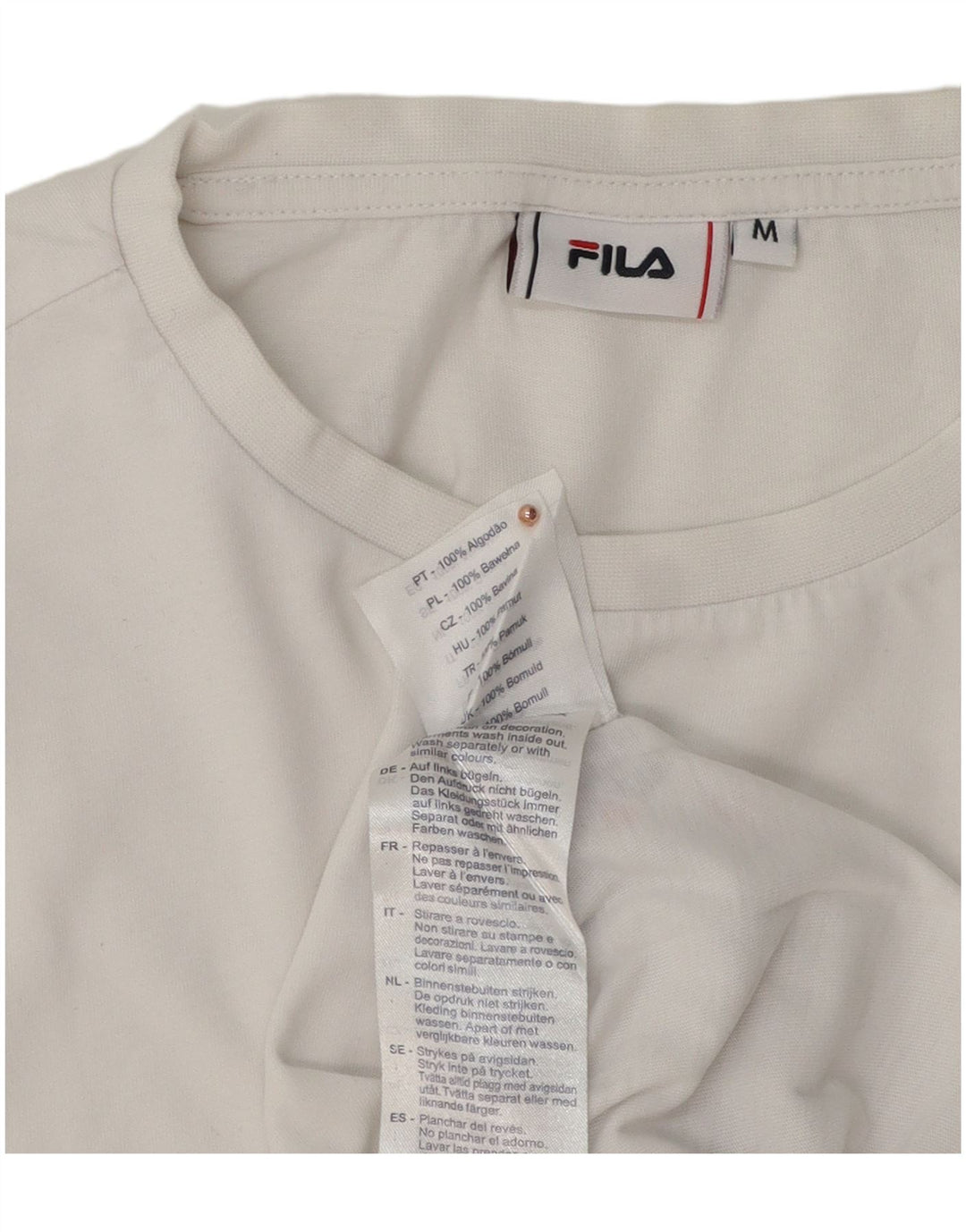 Fila Camiseta gráfica para hombre Top Medium White Cotton