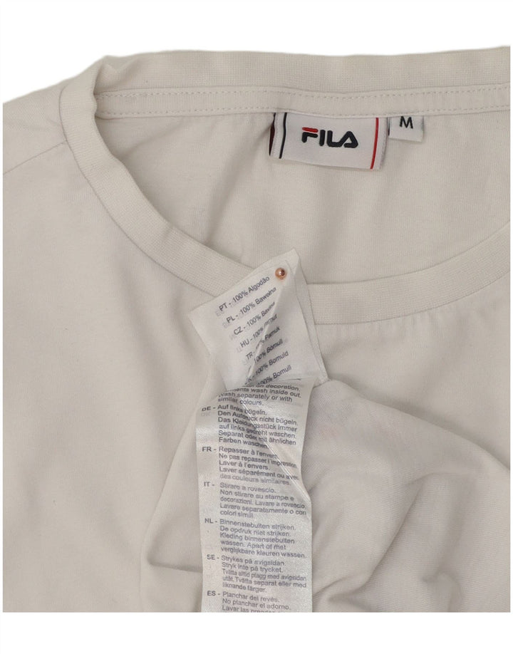 Fila Camiseta gráfica para hombre Top Medium White Cotton