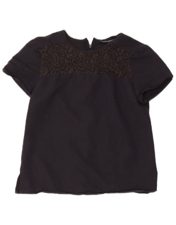 French Connection Blusa para mujer Top UK 8 Small Azul marino Paisley Viscosa