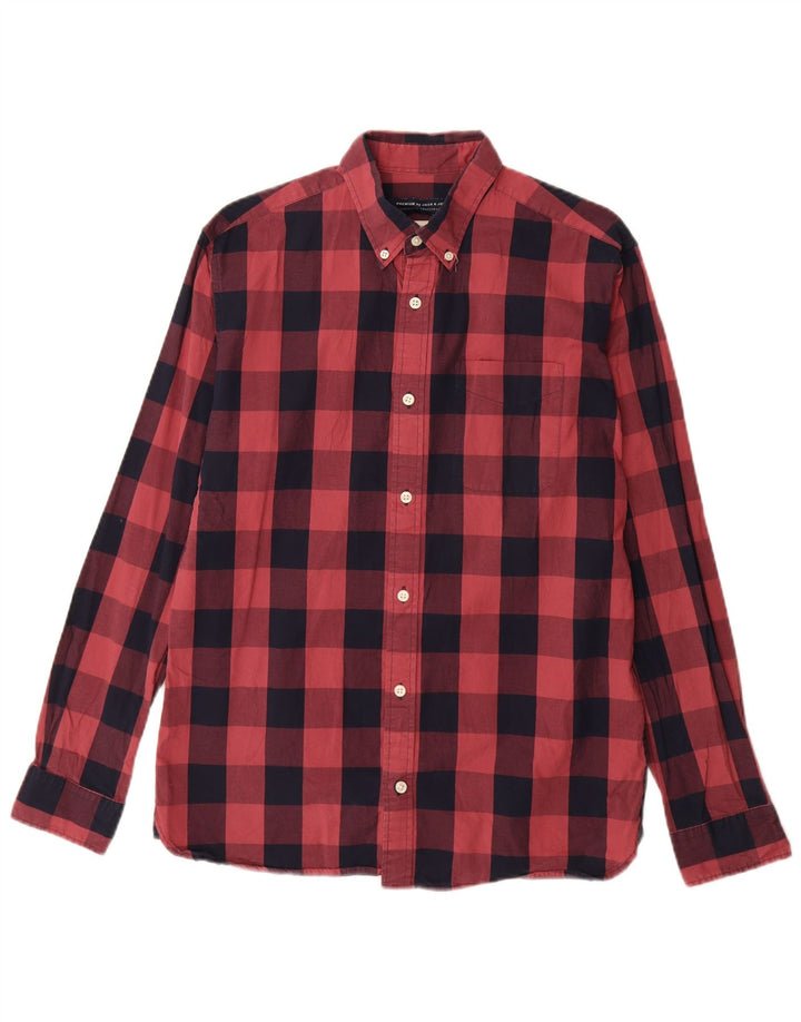 Camisa Jack & Jones Hombre Algodón Vichy Rojo Mediano