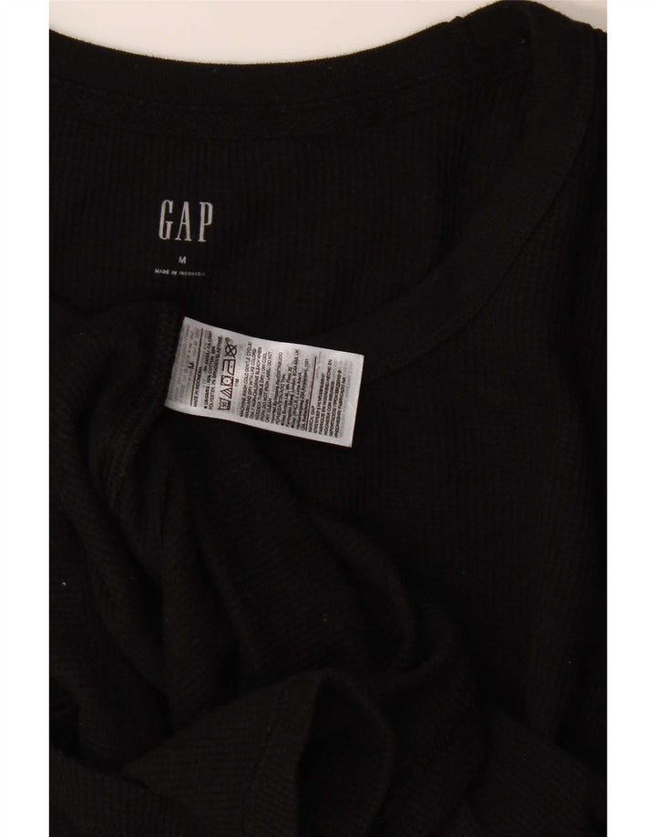 Gap Mujer Top Manga Larga UK 42 Mediano Algodón Negro