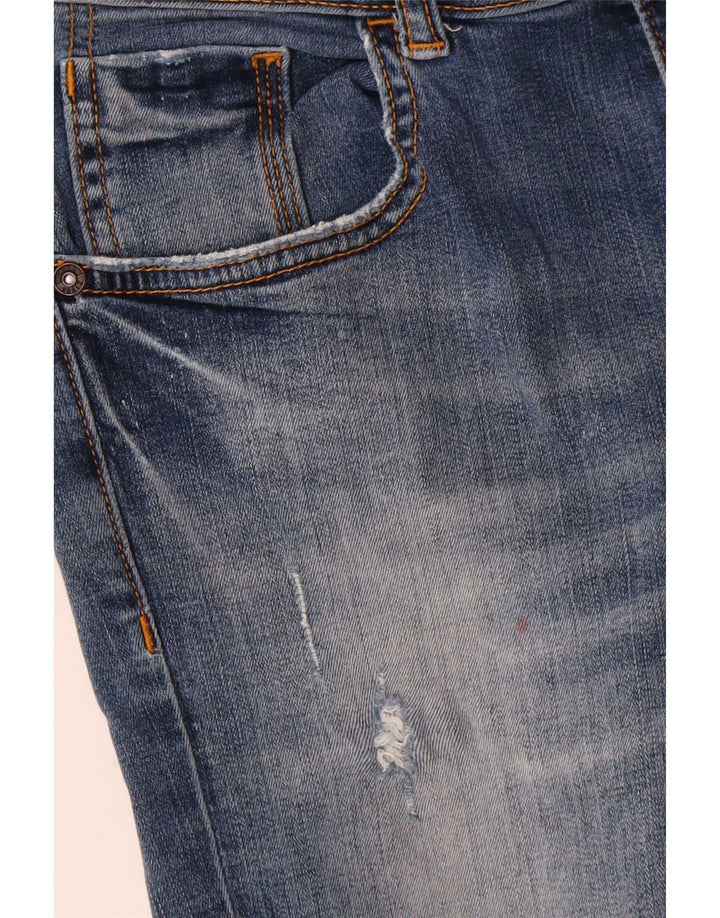 Zara Vaqueros Pitillo Desgastados W28 L27 Azul