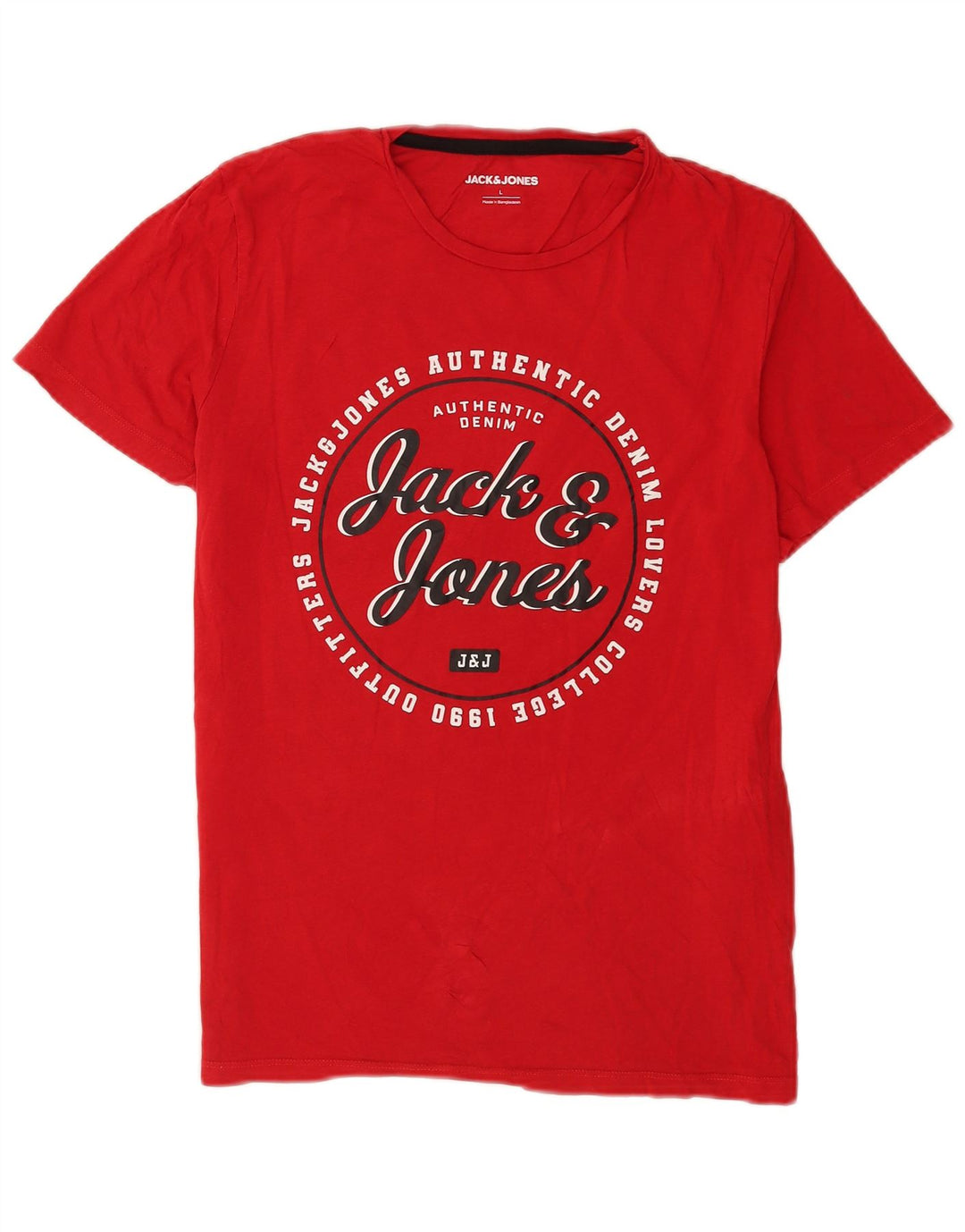 Jack & Jones - Camiseta con gráfico regular para hombre, talla grande, algodón rojo