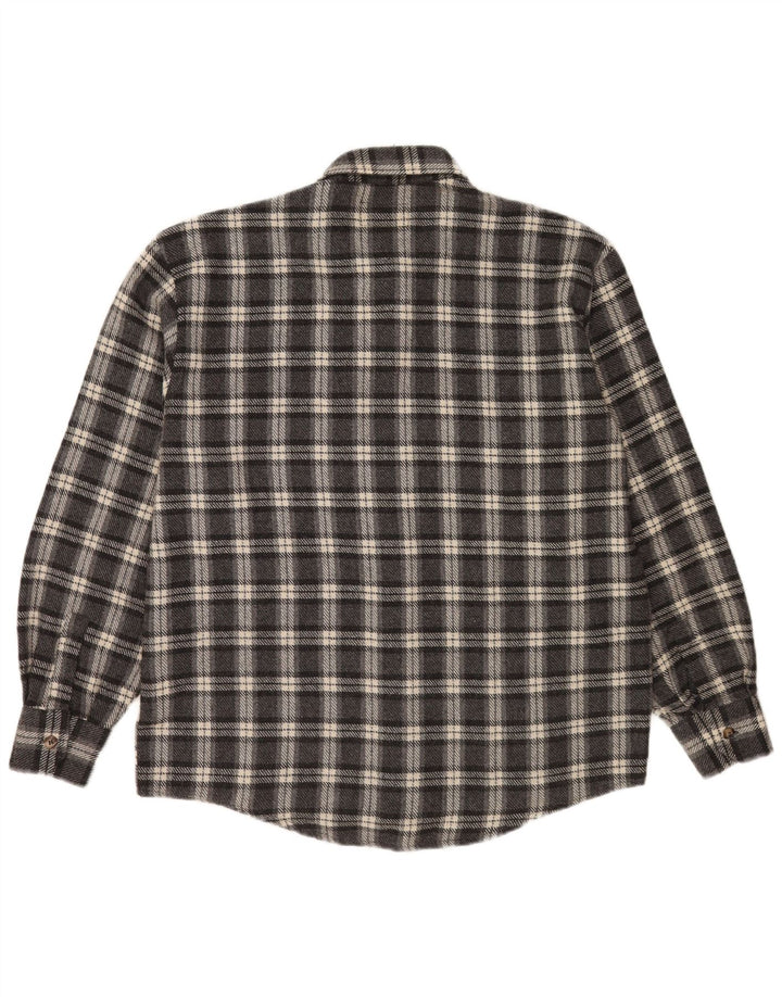 Camisa de franela para hombre de European Project Acrílico a cuadros grises grandes