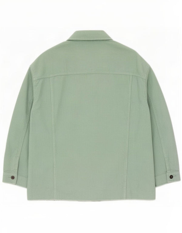 Zara Mujer Chaqueta De Pana Extragrande UK 20 2XL Verde