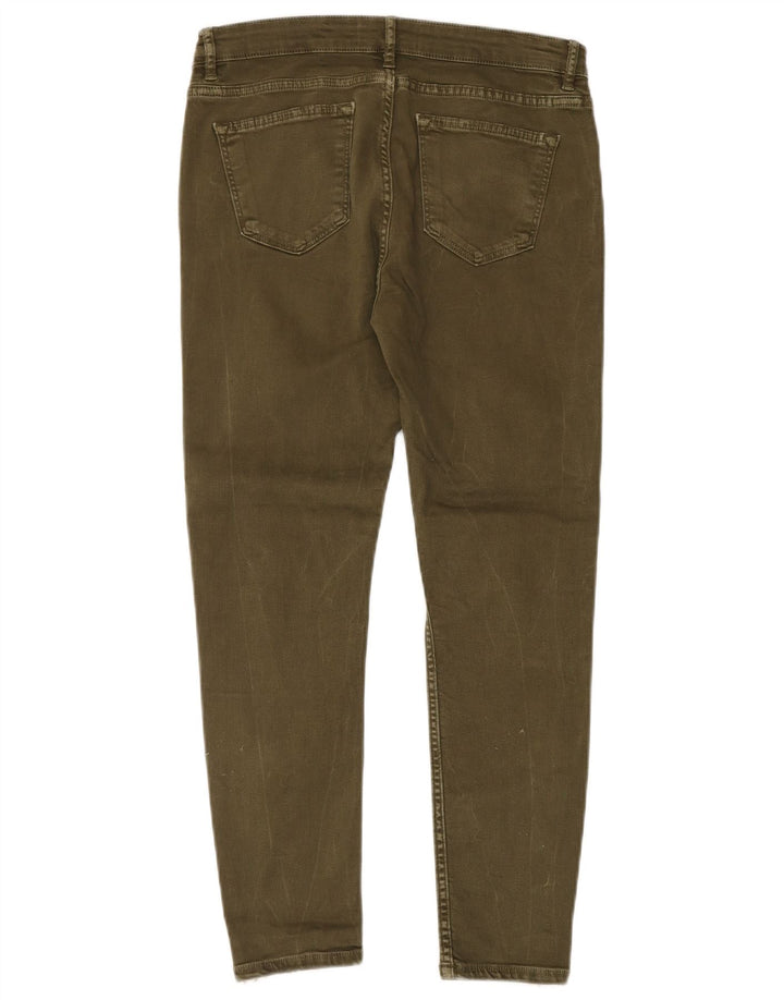 Zara Jeans Slim para Mujer EU 40 Medium W30 L27 Caqui Colorblock