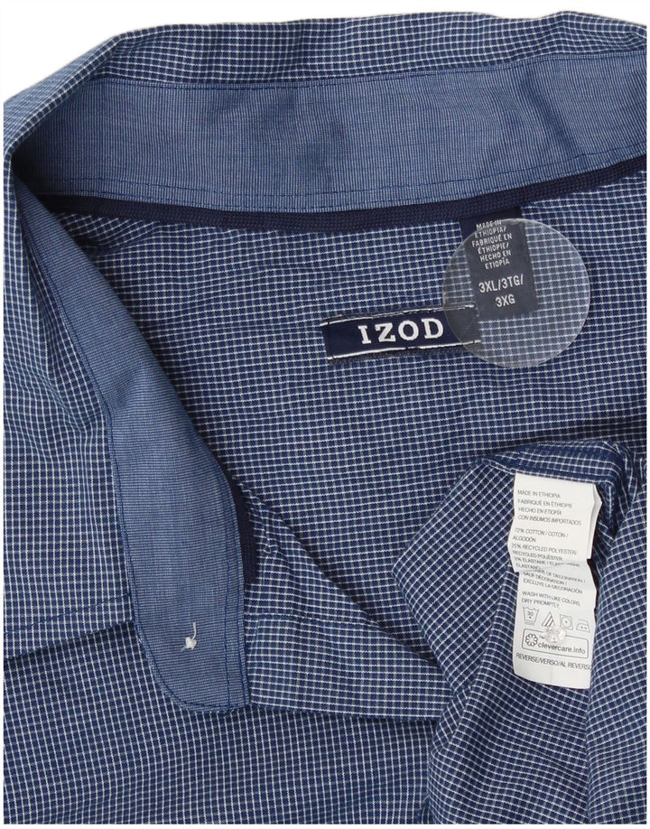 Izod Camisa De Cuadros Hombre 3XL Algodón Vichy Azul