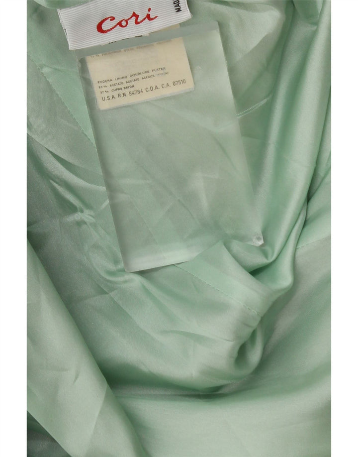 Vintage mujer 1 botón Blazer chaqueta Reino Unido 18 XL lana verde