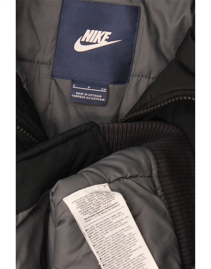 Nike Chaqueta acolchada con capucha para hombre UK 36 Small Poliéster negro