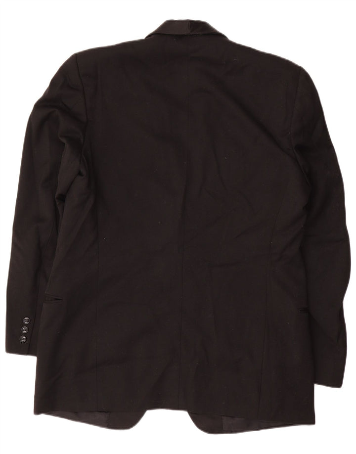 Traje vintage para hombre de 1 botón y 2 piezas IT 52 XL W32 L30 Negro