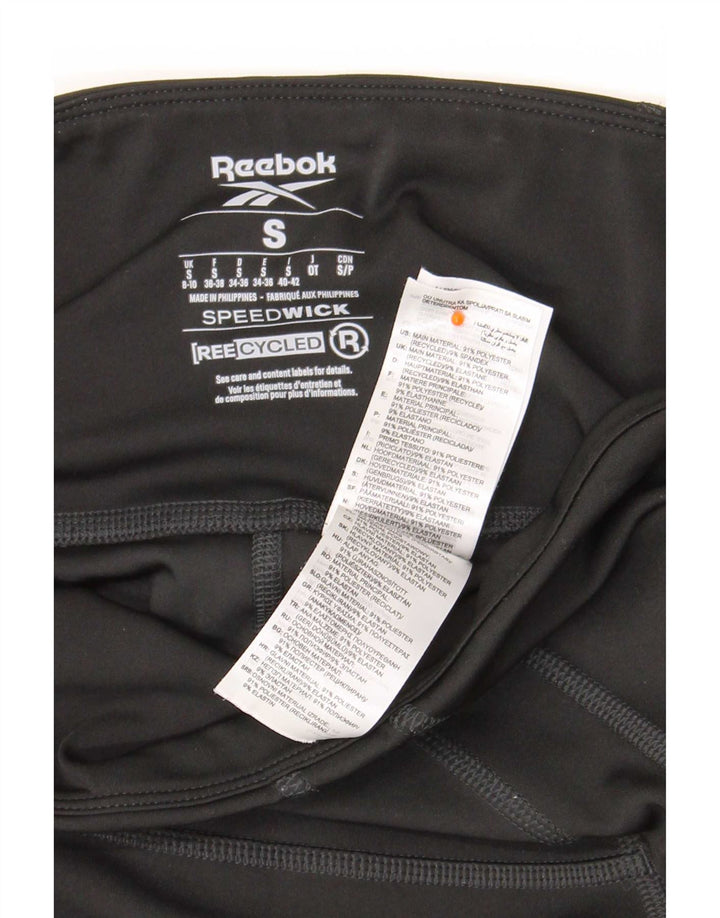 Reebok Leggings para mujer Reino Unido 8/10 Pequeño Negro Poliéster