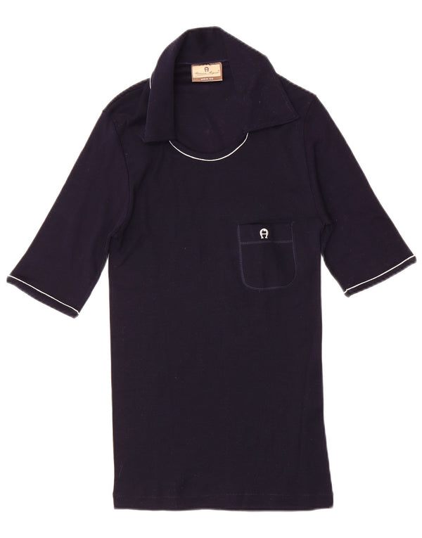 Etienne Aigner Polo para hombre IT 50 Medium Azul Marino Algodón
