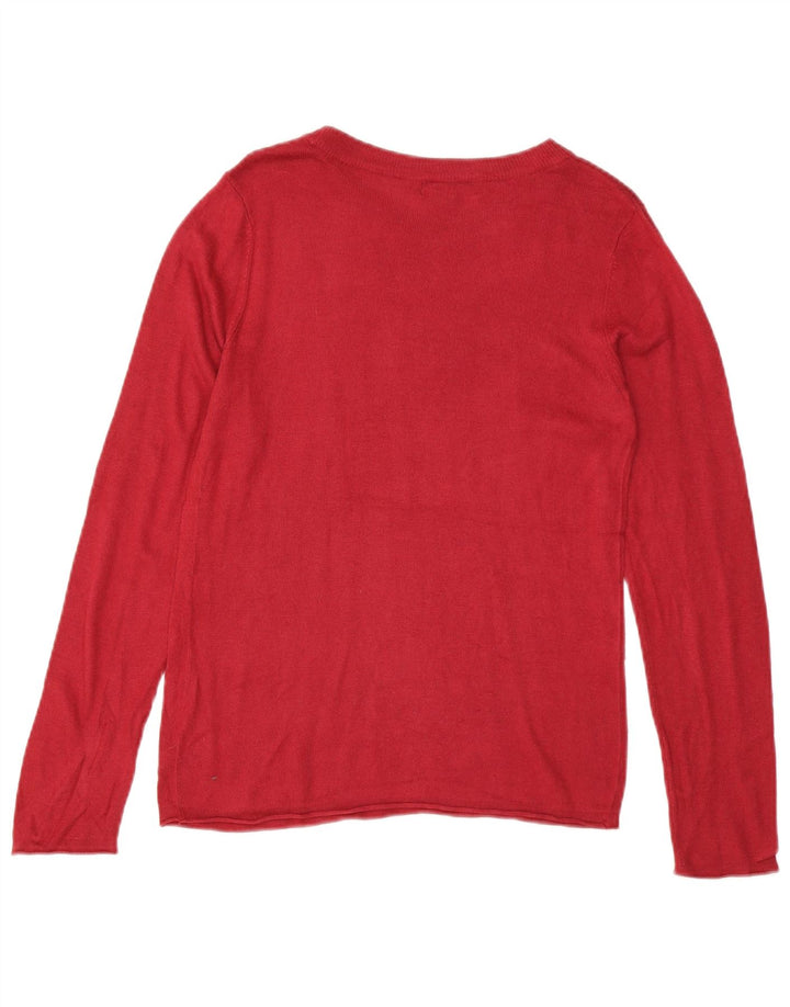 MOSSIMO Suéter tipo jersey con cuello barco para mujer Reino Unido 44 Grande Rayón rojo