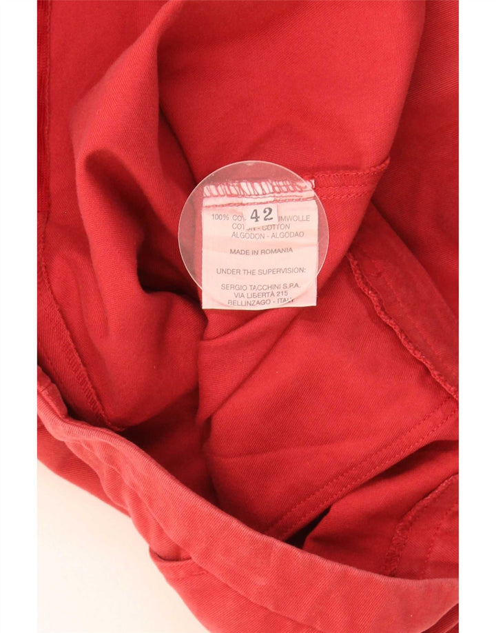 Sergio Tacchini Falda acampanada para mujer IT 42 Mediana W30 Algodón rojo