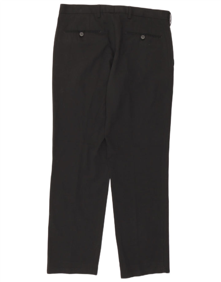 Marks & Spencer Pantalones casuales de corte regular para hombre W34 L31 Poliéster negro
