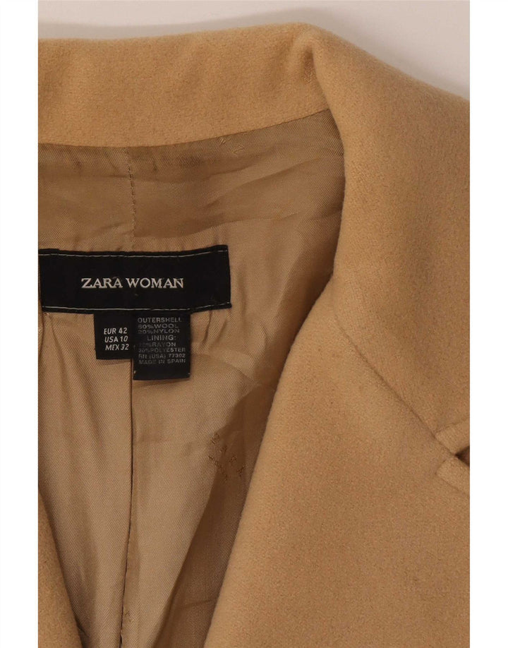 Zara Mujer Abrigo EU 42 Grande Lana Beige