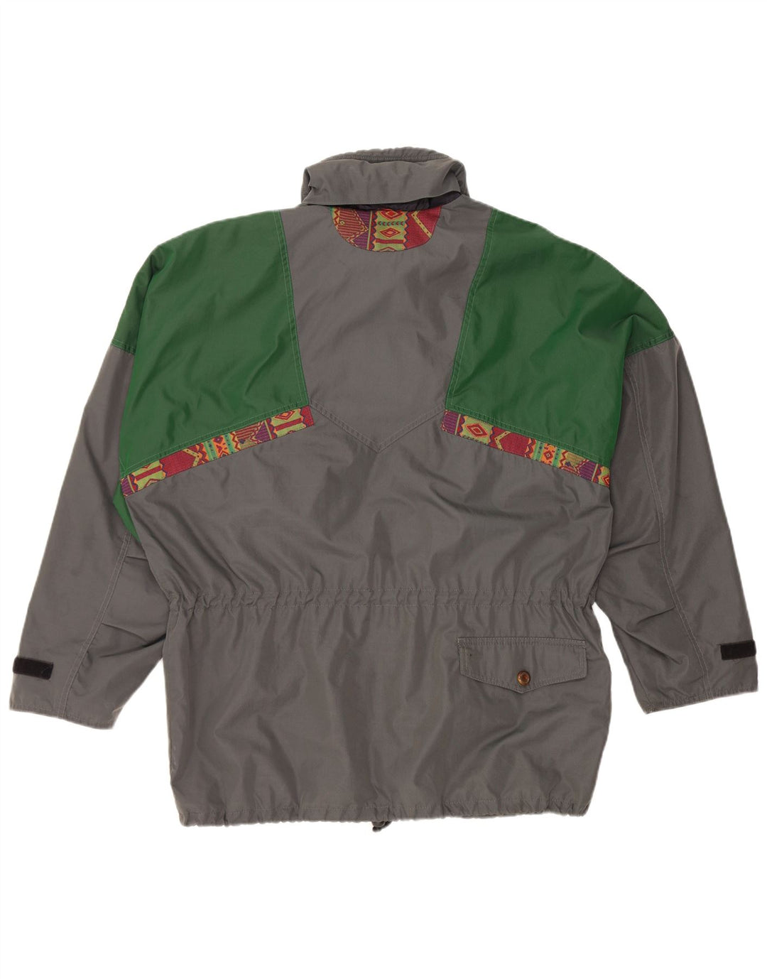 Vintage hombres suelta ajuste chaqueta utilitaria Reino Unido 38 poliamida gris medio