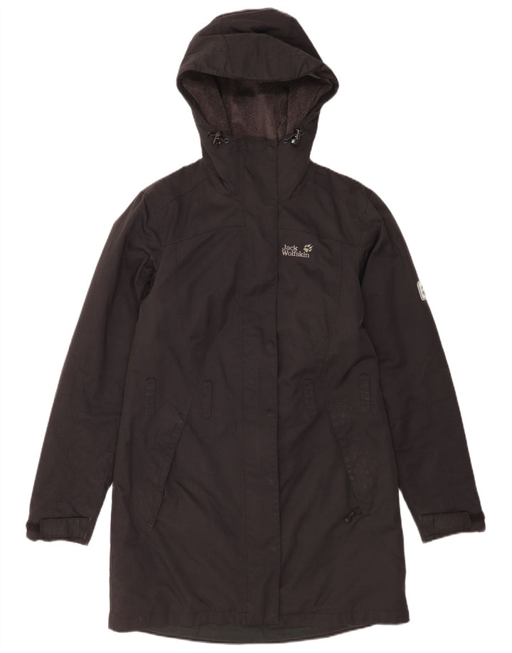 Jack Wolfskin Abrigo cortavientos extragrande con capucha para mujer UK 10 Small Black