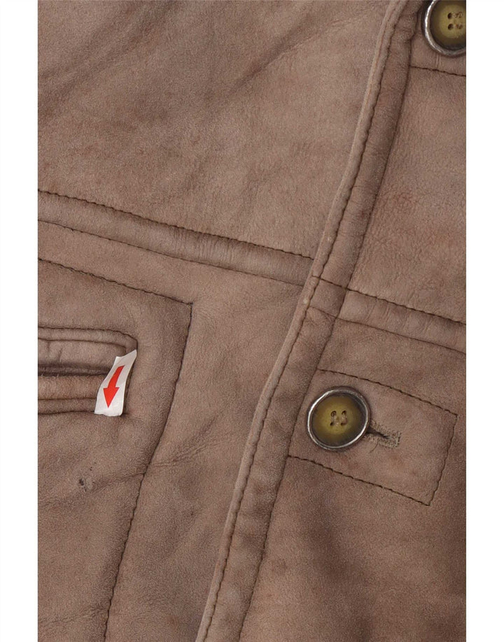Emme Abrigo de piel de oveja para hombre ES 36 Small Grey Colourblock