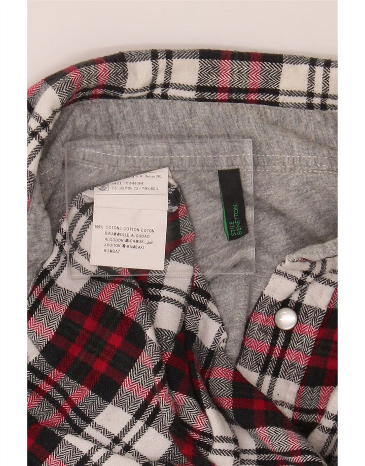 BENETTON Mens Flannel Shirt Small Red Check Cotton Vintage Benetton and Second-Hand Benetton from Messina Hembry 