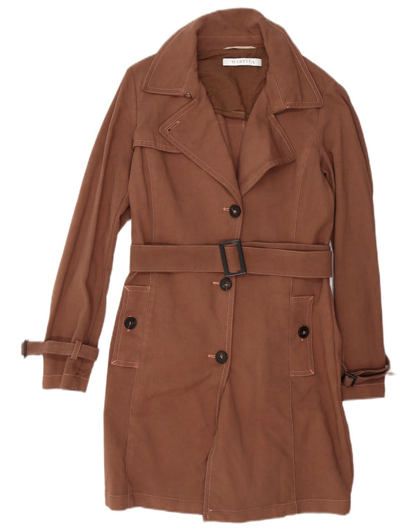 Marella Gabardina para mujer UK 10 Small Algodón marrón
