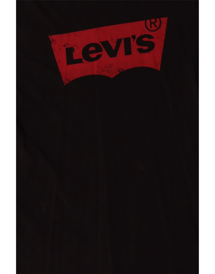 Levi's Camiseta gráfica para hombre Top grande de algodón negro