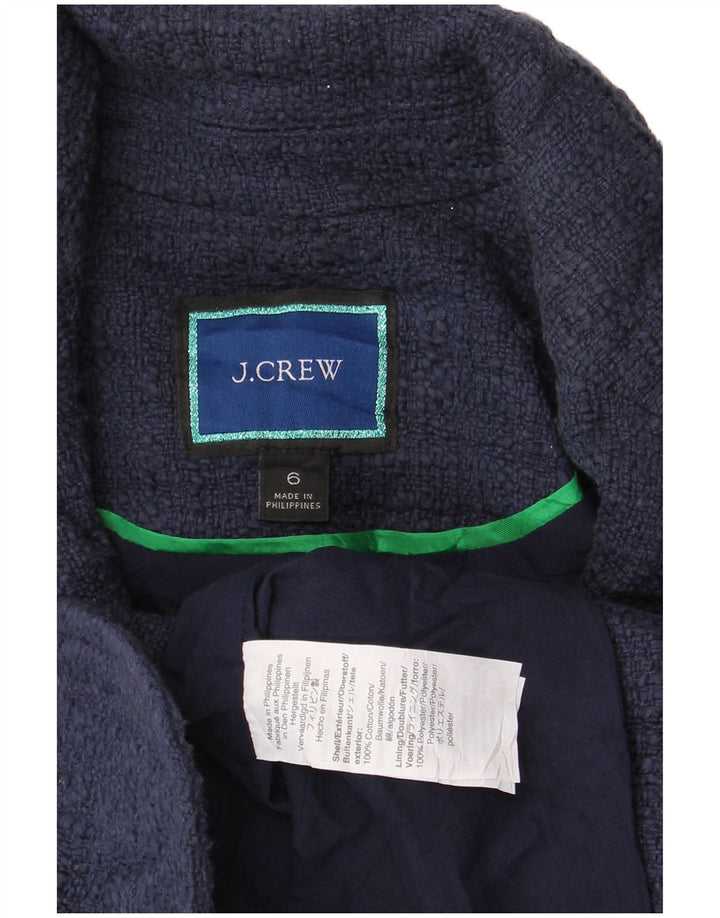 J. Crew Chaqueta tipo blazer corta con 1 botón para mujer US 6 Mediana Azul marino Algodón
