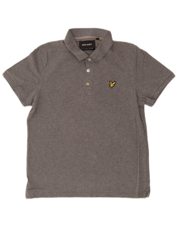 Lyle & Scott Polo para hombre de algodón moteado en gris medio