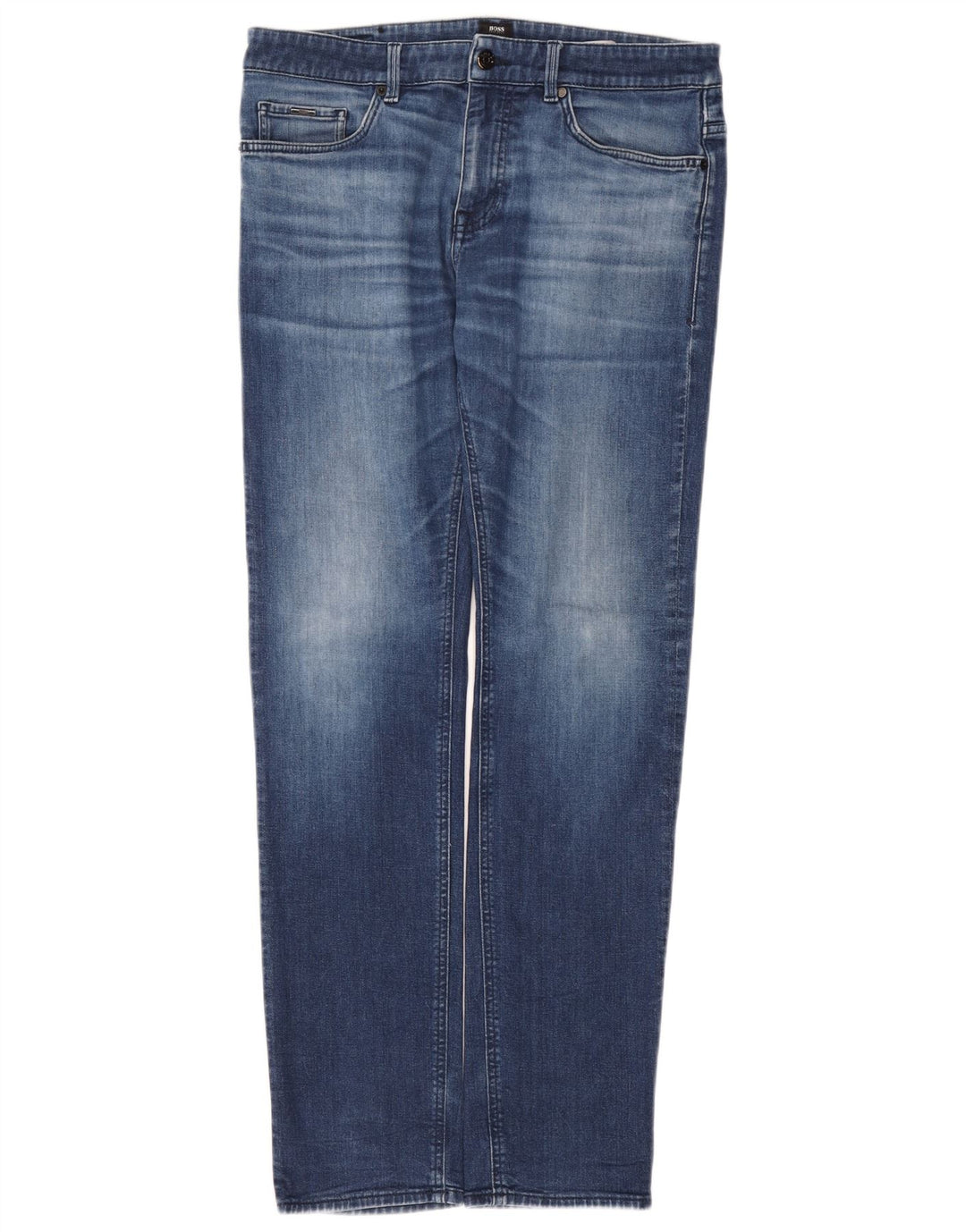 Hugo Boss Hombre Delaware Slim Jeans W34 L32 Algodón Azul