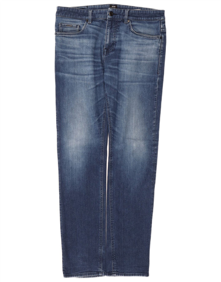 Hugo Boss Hombre Delaware Slim Jeans W34 L32 Algodón Azul